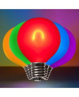 CL76840 E17-C9 Base Multi-Color Satin Glass LED Filament Bulbs PACK OF 5
